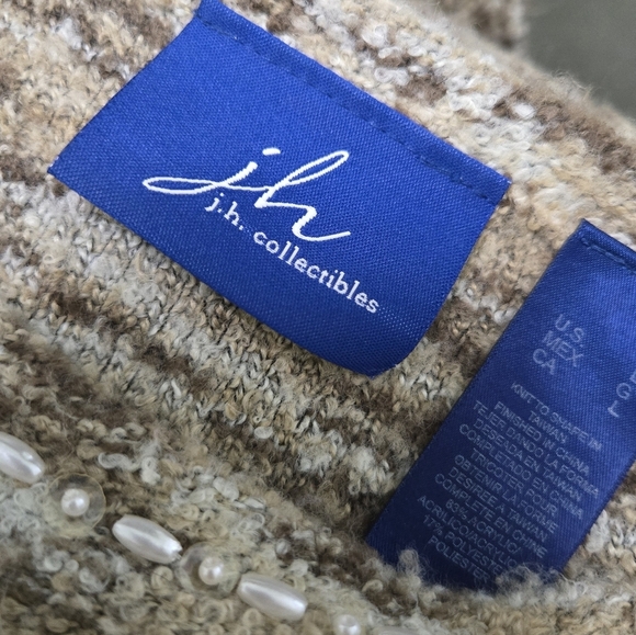 J.h. collectibles boat neck long sleeve sweater size large - Picture 2 of 5